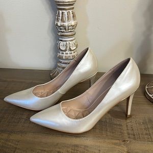 Champagne Shimmer pointed Toe Pumps
